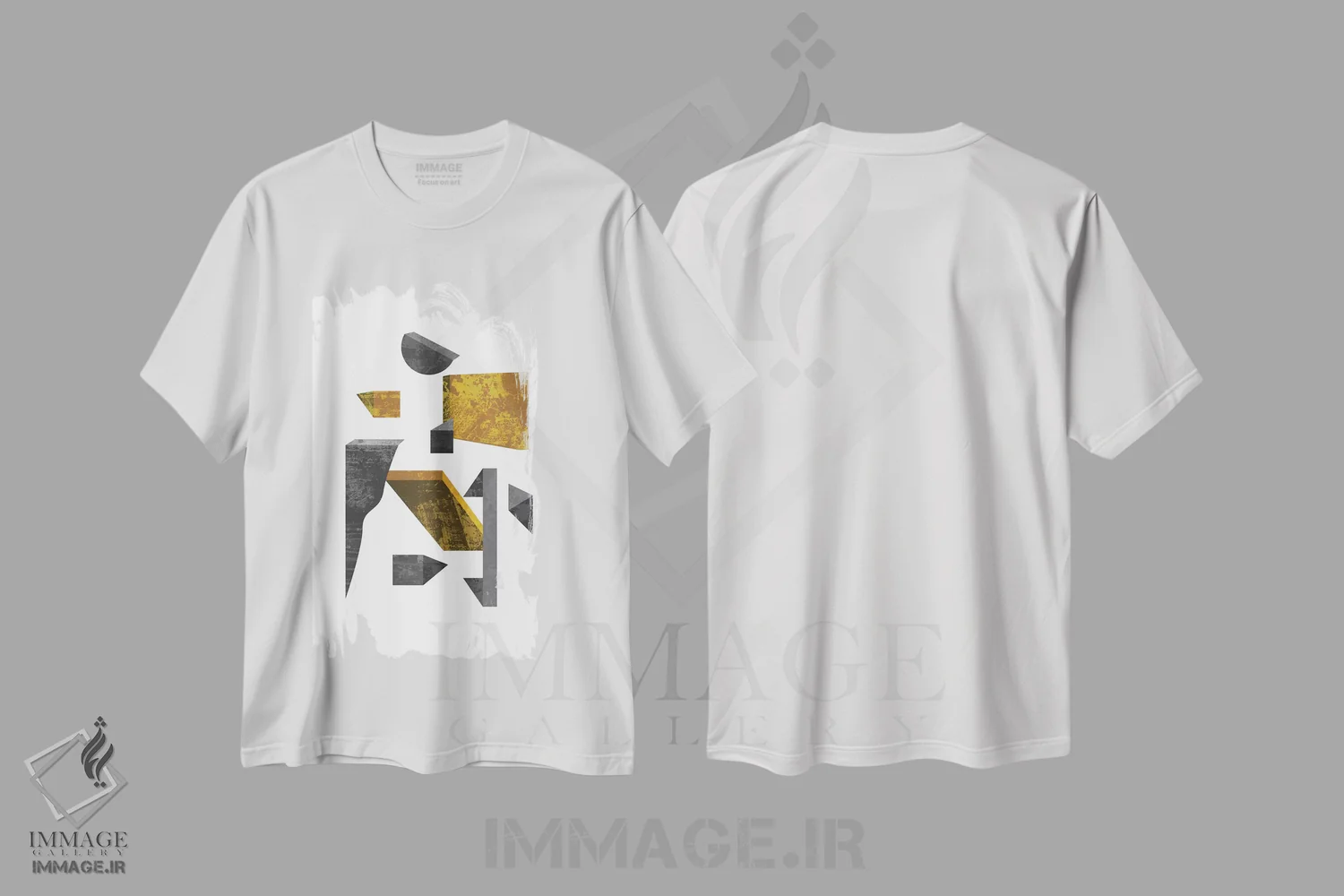 تیشرت سفید طرح دار حجمی، آبستره اثر فلت اول | immage.ir