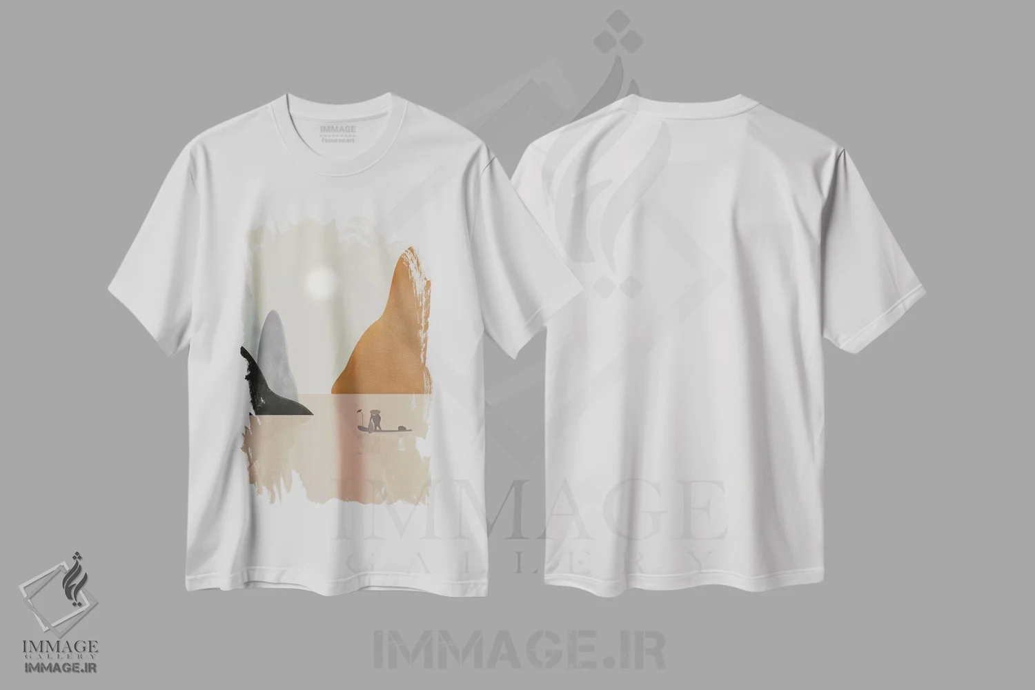 تیشرت سفید طرح دار منظره چینی، هنر دیجیتال اثر فلت اول | immage.ir