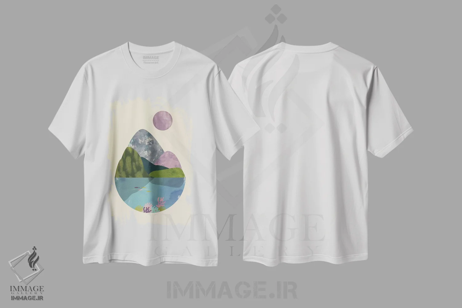 تیشرت سفید طرح دار تابستان، آبستره اثر فلت اول | immage.ir