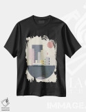 تیشرت مشکی طرح دار شهر روی زمین، تزئینی اثر فلت اول | immage.ir