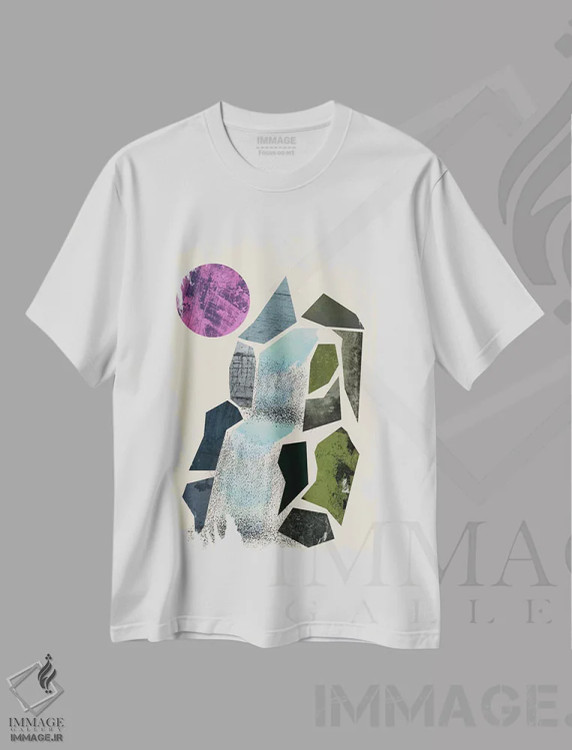 تیشرت سفید طرح دار آبشار کوچک اثر فلت اول | فروشگاه ایماژ