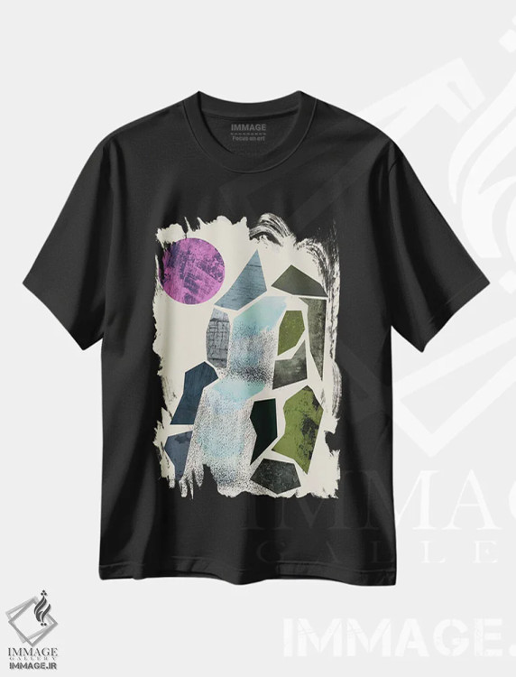 تیشرت مشکی طرح دار آبشار کوچک اثر فلت اول | immage.ir