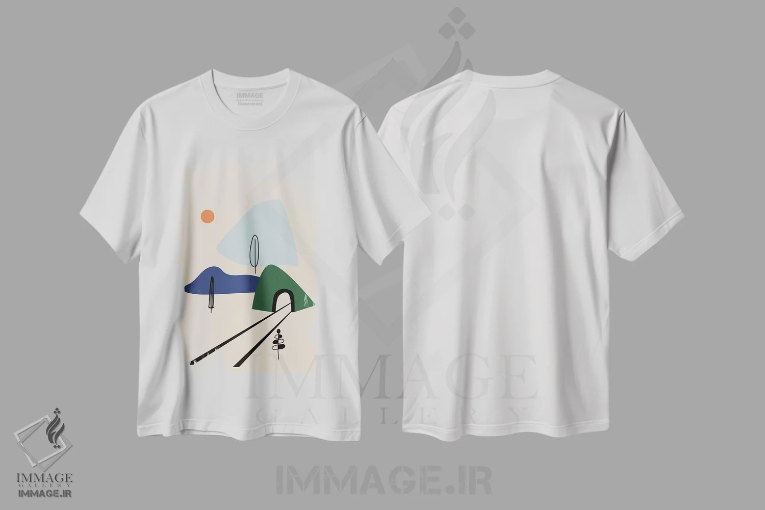 تیشرت سفید طرح دار تونل، تزئینی اثر فلت اول | فروشگاه ایماژ