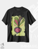 تیشرت مشکی طرح دار چغندر قرمز، هنر دیجیتال اثر فلت اول | فروشگاه ایماژ