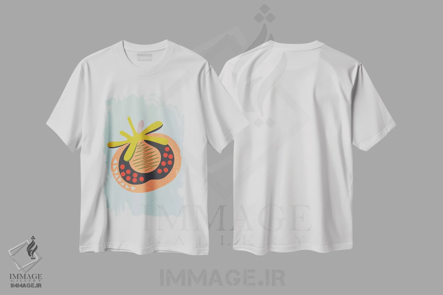 تیشرت سفید طرح دار گوجه فرنگی، هنر دیجیتال اثر فلت اول | فروشگاه ایماژ