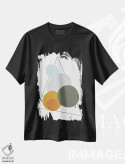تیشرت مشکی طرح دار "تخم مرغ ها در مثلث"، آبستره اثر فلت اول | فروشگاه ایماژ