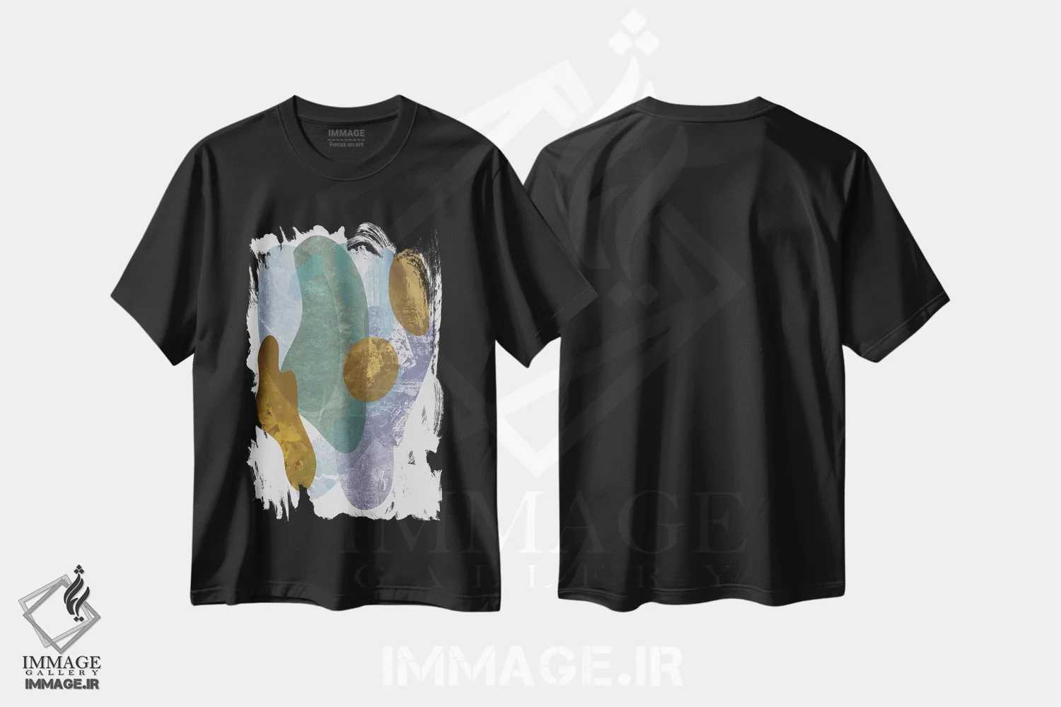 تیشرت مشکی طرح دار "فیل"، آبستره اثر فلت اول | immage.ir