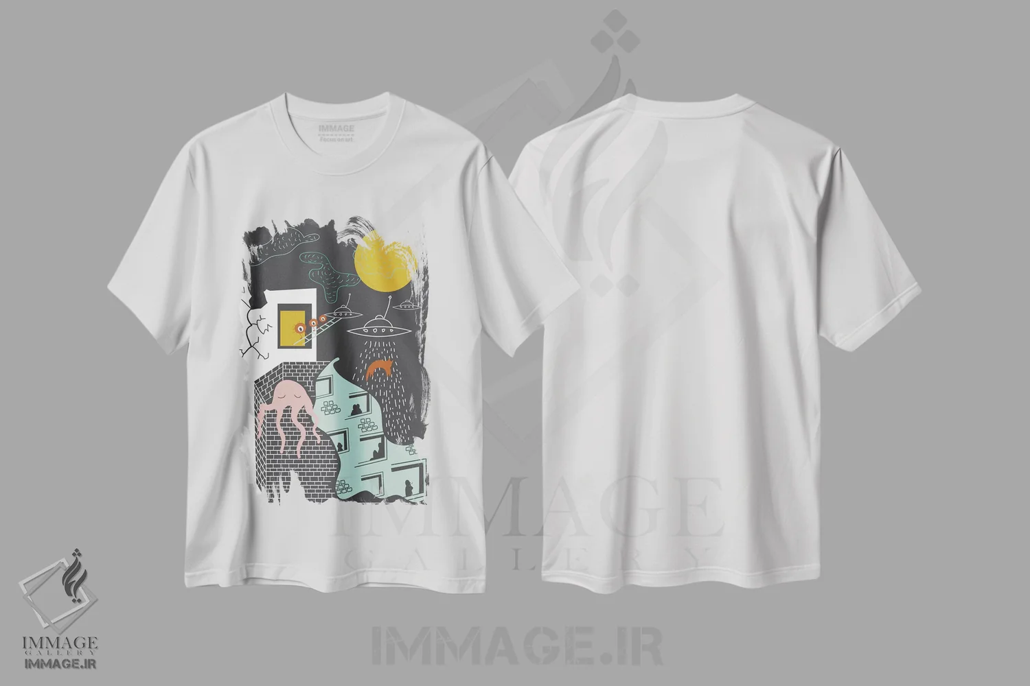 تیشرت سفید طرح دار "حقایق"، تزئینی اثر فلت اول | immage.ir