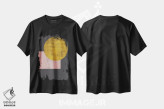 تیشرت مشکی طرح دار "ماه طلایی"، آبستره اثر فلت اول | فروشگاه ایماژ