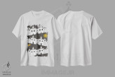 تیشرت سفید طرح دار "خانه های شاد"، تزئینی اثر فلت اول | immage.ir