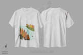 تیشرت سفید طرح دار "پاییز"، تزئینی اثر فلت اول | immage.ir