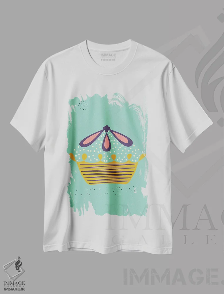 تیشرت سفید طرح دار "پای"، تزئینی اثر فلت اول | immage.ir