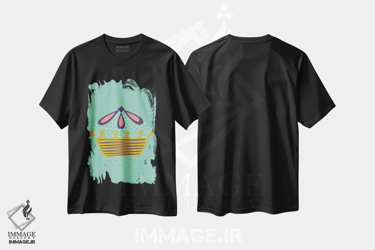 تیشرت مشکی طرح دار "پای"، تزئینی اثر فلت اول | فروشگاه ایماژ