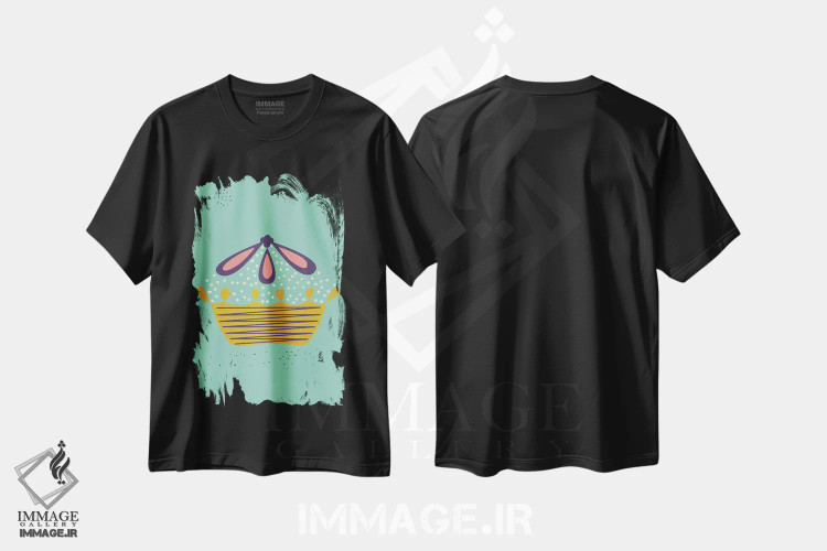 تیشرت مشکی طرح دار "پای"، تزئینی اثر فلت اول | فروشگاه ایماژ