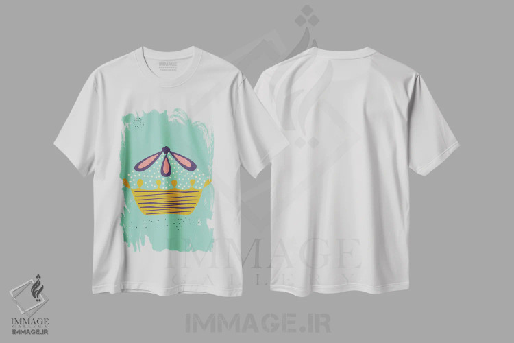 تیشرت سفید طرح دار "پای"، تزئینی اثر فلت اول | immage.ir