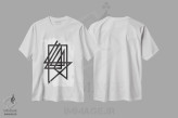 تیشرت سفید طرح دار "مرد ریش دار"، آبستره اثر فلت اول | immage.ir