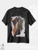 تیشرت مشکی طرح دار "سنگ"، آبستره اثر فلت اول | فروشگاه ایماژ