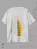 تیشرت سفید طرح دار "سایه نما"، آبستره اثر فلت اول | immage.ir