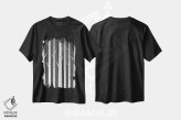 تیشرت مشکی طرح دار "جنگل راش"، هنر تزئینی سیاه و سفید اثر فلت اول | immage.ir