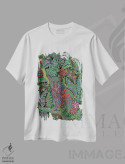 تیشرت سفید طرح دار "جنگل"، دکوراسیون جایگزین اثر اکسانا لازاری | immage.ir