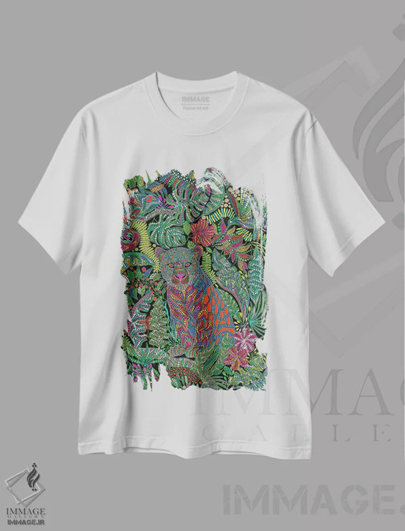 تیشرت سفید طرح دار "جنگل"، دکوراسیون جایگزین اثر اکسانا لازاری | immage.ir