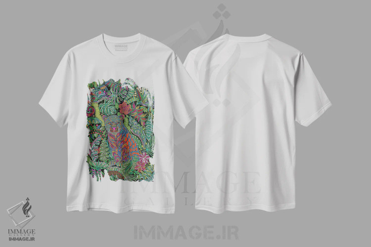 تیشرت سفید طرح دار "جنگل"، دکوراسیون جایگزین اثر اکسانا لازاری | immage.ir