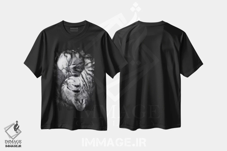 تیشرت مشکی طرح دار "یین و یانگ"، عکاسی سیاه و سفید اثر آندریا یانکووا | فروشگاه ایماژ