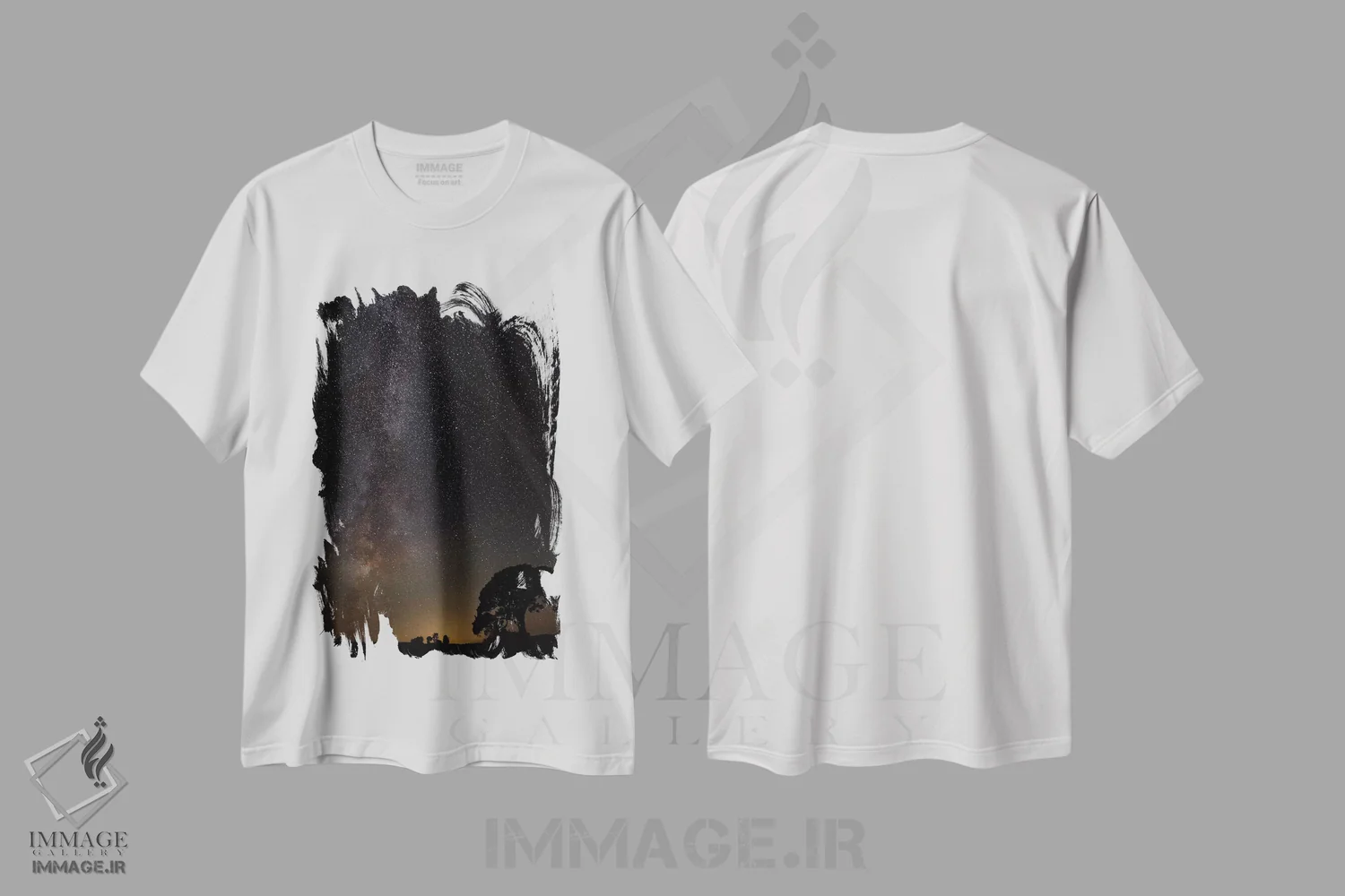 تیشرت سفید طرح دار کهکشان راه شیری، تزئینی اثر کاسپارز کورچنس | فروشگاه ایماژ