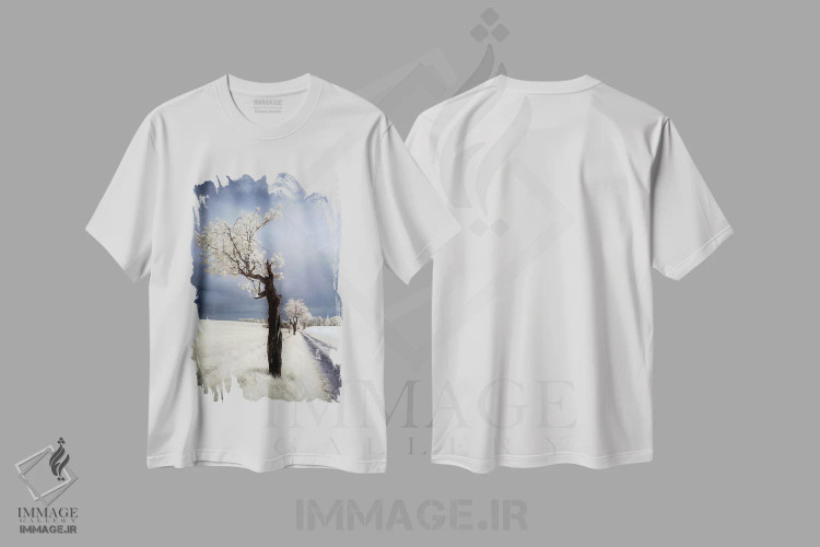 تیشرت سفید طرح دار ایرنکا، عکاسی هنری فاخر اثر پیوتر کرول | فروشگاه ایماژ