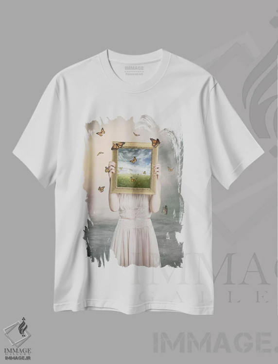 تیشرت سفید طرح دار رهاشان کن، هنر فاخر معاصر اثر بادن بوئن | فروشگاه ایماژ