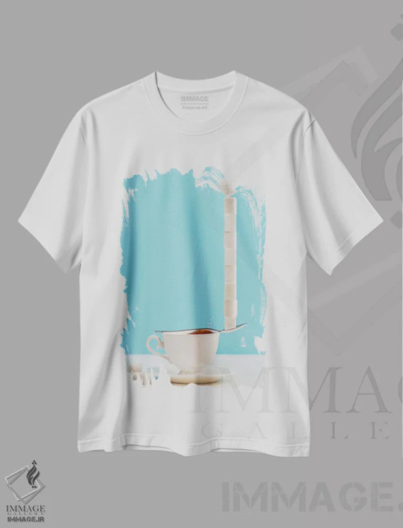 تیشرت سفید طرح دار علاقه مند به شیرینی، تزئینی اثر دینا بلنکو | immage.ir