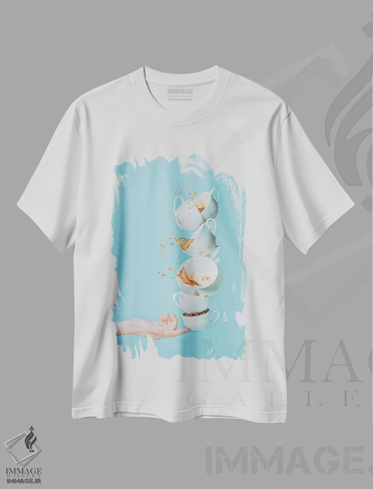 تیشرت سفید طرح دار بیدار شدن، تزئینی اثر دینا بلنکو | فروشگاه ایماژ