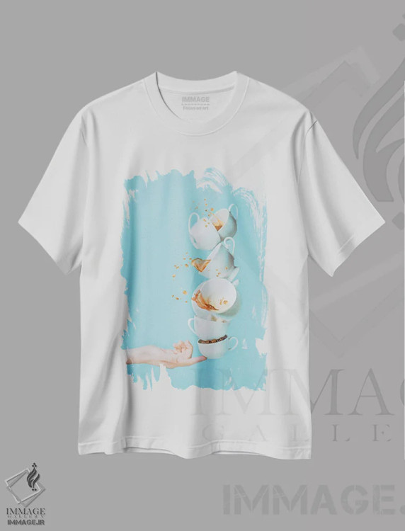 تیشرت سفید طرح دار بیدار شدن، تزئینی اثر دینا بلنکو | فروشگاه ایماژ