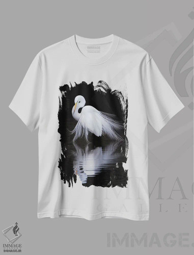 تیشرت سفید طرح دار تماشا کردن، عکاسی هنری فاخر اثر بن لی | فروشگاه ایماژ