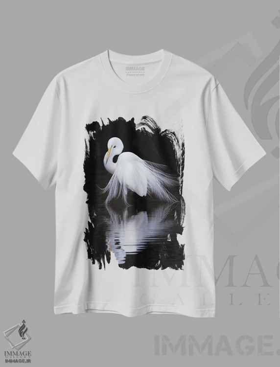 تیشرت سفید طرح دار تماشا کردن، عکاسی هنری فاخر اثر بن لی | فروشگاه ایماژ