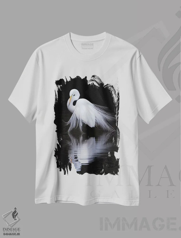 تیشرت سفید طرح دار تماشا کردن، عکاسی هنری فاخر اثر بن لی | فروشگاه ایماژ