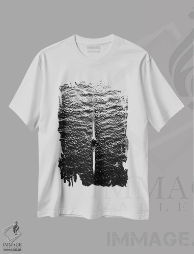 تیشرت سفید طرح دار بدون عنوان، عکاسی هوایی اثر فریدهم هاردکوف | فروشگاه ایماژ