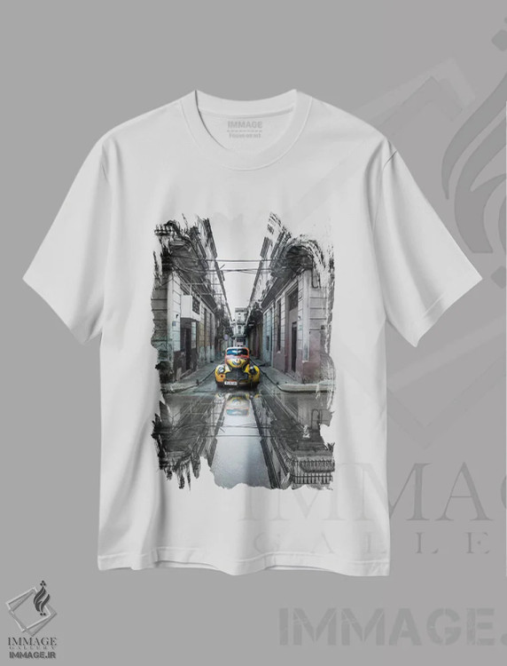 تیشرت سفید طرح دار ماشین کلاسیک قدیمی در هاوانا، کوبا، مدیوم اثر سوتلین یوسیفوف | immage.ir