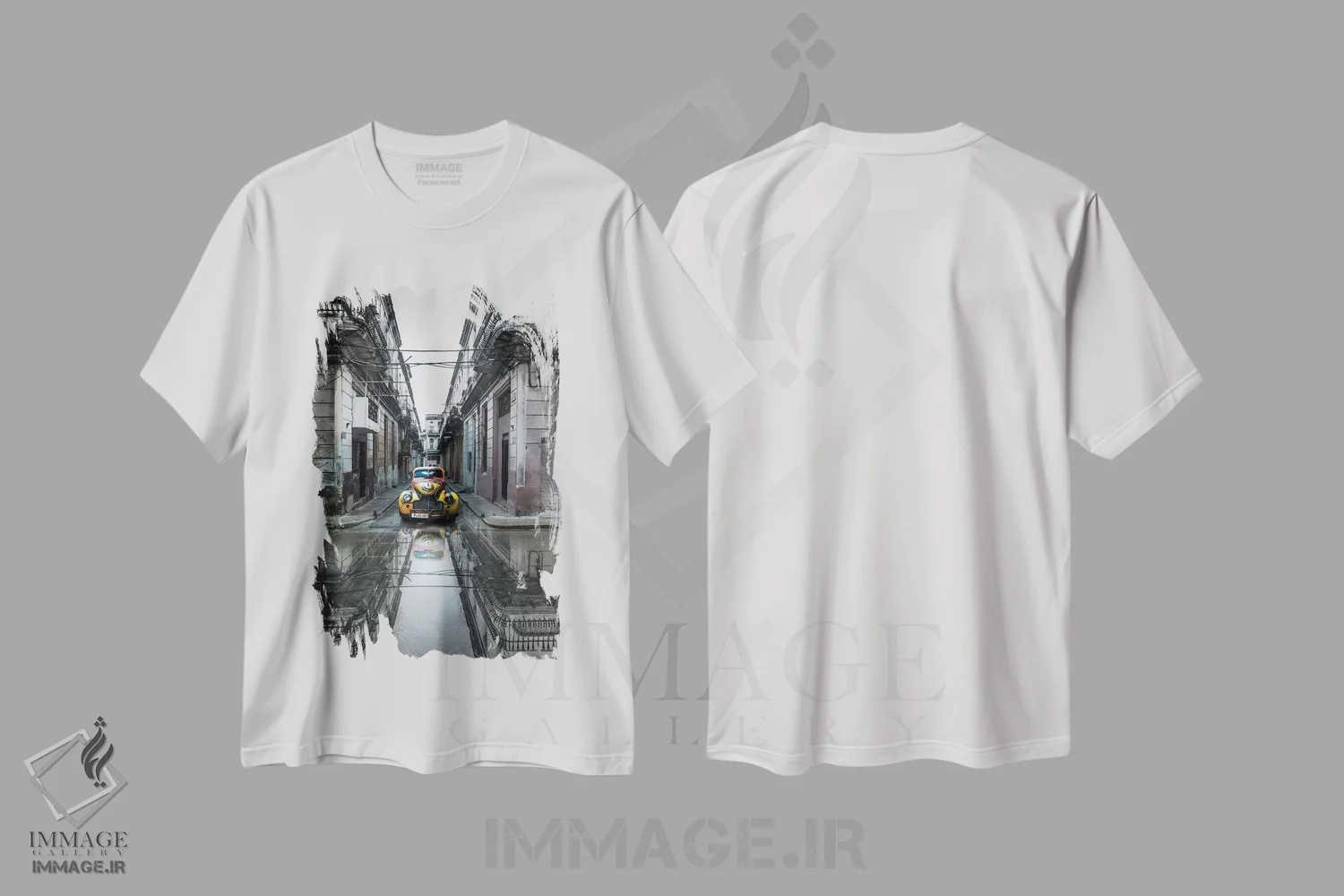 تیشرت سفید طرح دار ماشین کلاسیک قدیمی در هاوانا، کوبا، مدیوم اثر سوتلین یوسیفوف | immage.ir