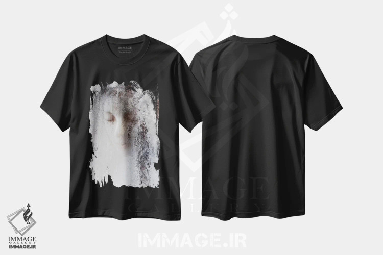 تیشرت مشکی طرح دار ملکه یخ، عکاسی سیاه و سفید اثر جفری هومل | immage.ir