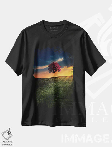 تیشرت مشکی طرح دار تنهایی شگفت انگیز، عکاسی هنری فاخر اثر بس حامیتی | فروشگاه ایماژ