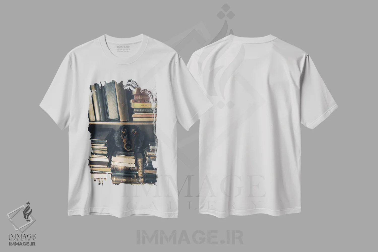 تیشرت سفید طرح دار "کتابدار کوچک"، مدیوم اثر هایکه ویلرز | فروشگاه ایماژ