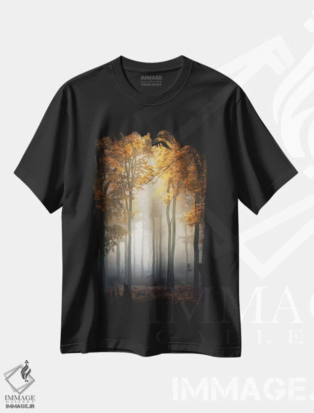 تیشرت مشکی طرح دار "پاییز"، مدیوم اثر پاتریک اوردنیک | فروشگاه ایماژ