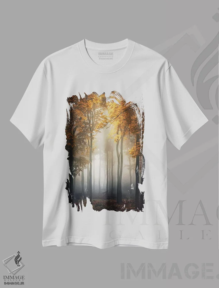 تیشرت سفید طرح دار "پاییز"، مدیوم اثر پاتریک اوردنیک | immage.ir