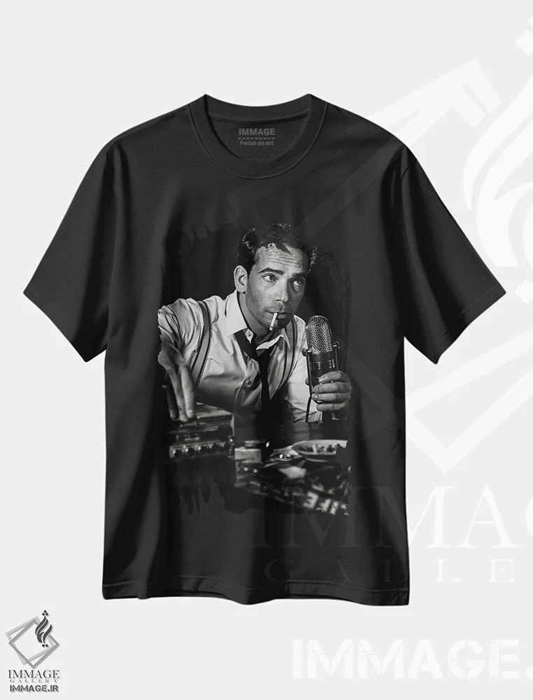 تیشرت مشکی طرح دار "...شب بخیر و موفق باشی..."، عکاسی سیاه و سفید اثر پیتر مولر فوتوگرافی | immage.ir