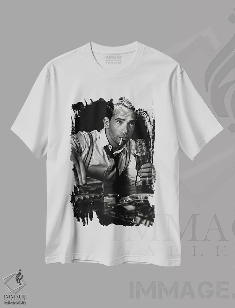 تیشرت سفید طرح دار "...شب بخیر و موفق باشی..."، عکاسی سیاه و سفید اثر پیتر مولر فوتوگرافی | فروشگاه ایماژ