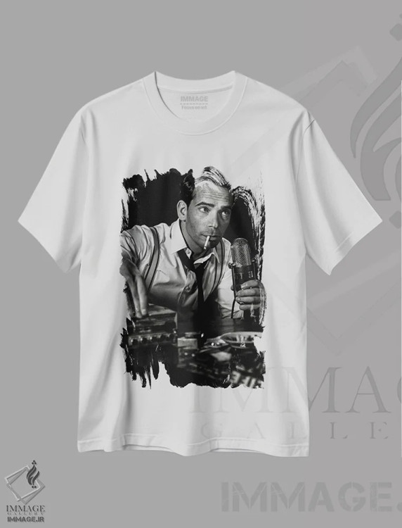 تیشرت سفید طرح دار "...شب بخیر و موفق باشی..."، عکاسی سیاه و سفید اثر پیتر مولر فوتوگرافی | فروشگاه ایماژ