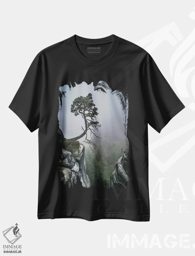 تیشرت مشکی طرح دار "برخلاف احتمالات"، عکاسی هنری فاخر اثر آندریاس وونیش | فروشگاه ایماژ