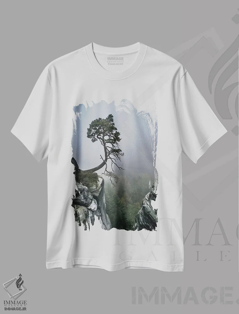 تیشرت سفید طرح دار "برخلاف احتمالات"، عکاسی هنری فاخر اثر آندریاس وونیش | immage.ir