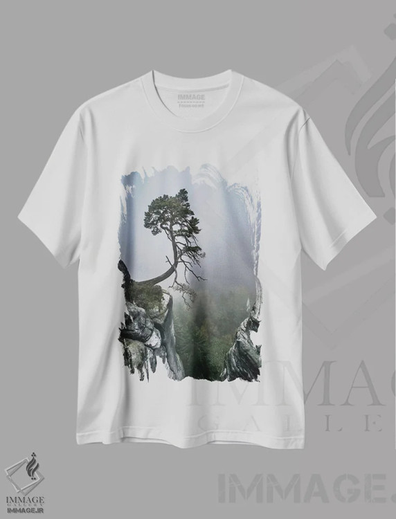 تیشرت سفید طرح دار "برخلاف احتمالات"، عکاسی هنری فاخر اثر آندریاس وونیش | immage.ir